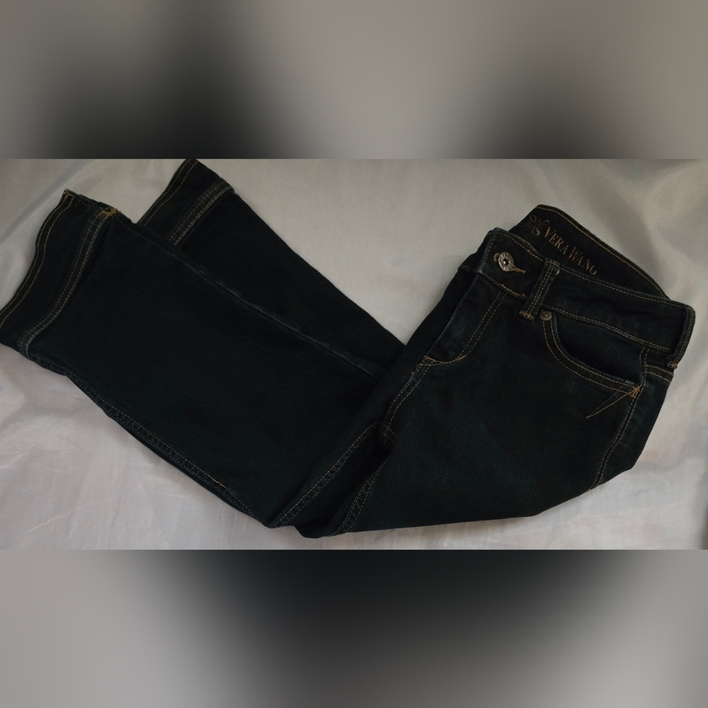 Simply Vera Denim Capris Sz 2P Dark Wash Low Rise Euc